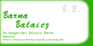 barna balaicz business card